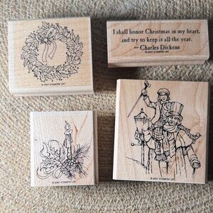 Rare! Keep Christmas set of 4 Charles Dickens Stampin' Up!
